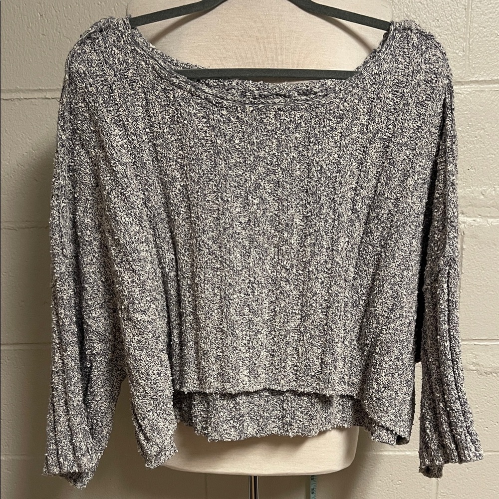 Free People Off-the-Shoulder Gray Sweater